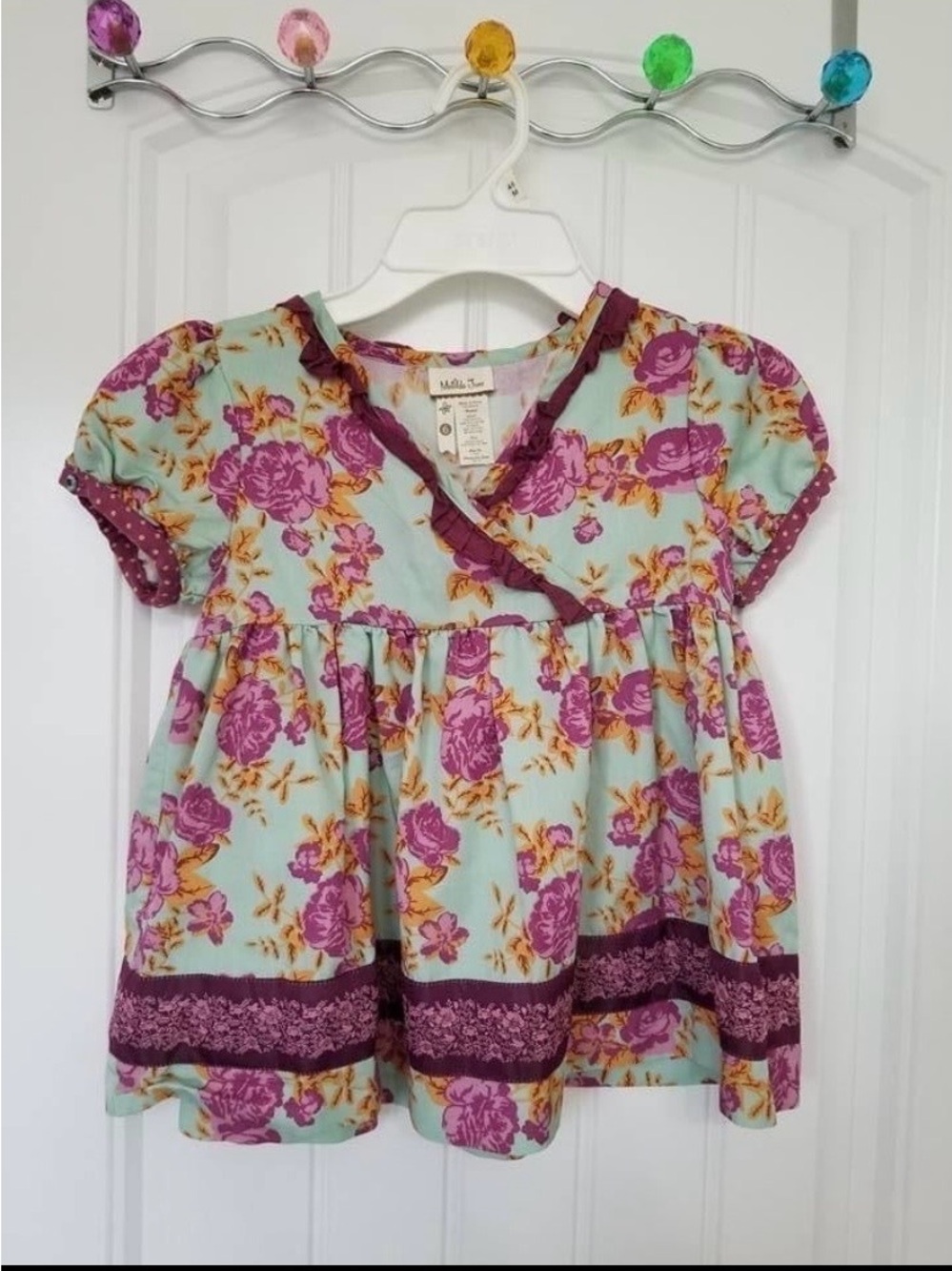 Matilda Jane size 6 lilac bouquet wrap top